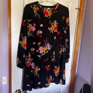 Old Navy Pink‎ and Red A-line Dress with Bishop Sleeves